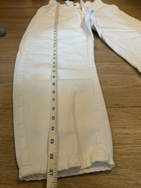 ZARA- White Paperbag Waist Pants - Baggy/ Boyfriend jeans! - Picture 4 of 7